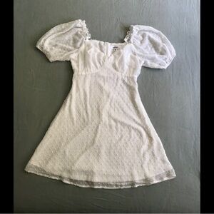 Missguided White Puff Sleeve Mini Dress